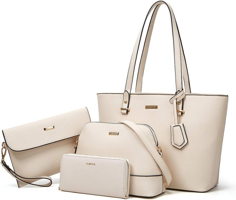 YTL Women Fashion Handbags Wallet Tote Bag Shoulder Bag Top Handle Satchel Purse Set 4pcs - Image 1