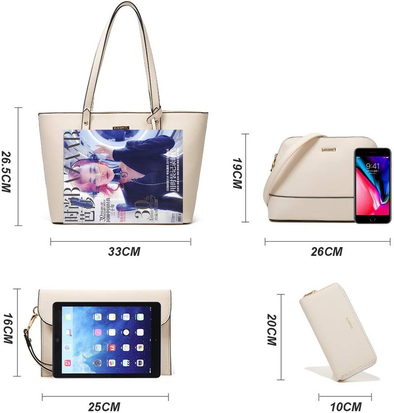 YTL Women Fashion Handbags Wallet Tote Bag Shoulder Bag Top Handle Satchel Purse Set 4pcs - Image 5