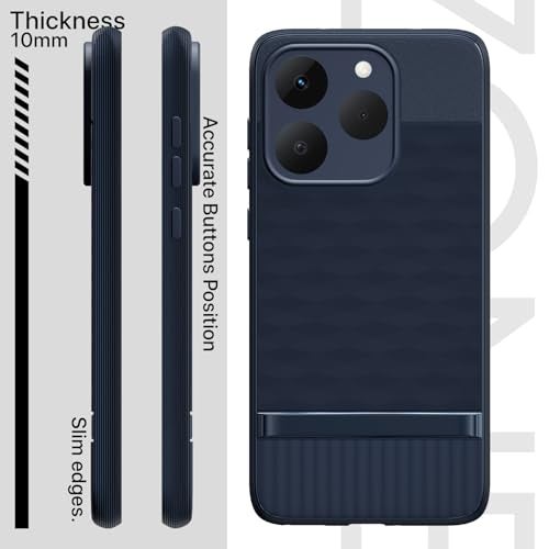Pikkme Back Cover for Realme 15T 5G / Realme Narzo 90 5G Camera Protection 3D Hexa Cube Design Silicone Protective Bumper Case (Blue) - Image 3