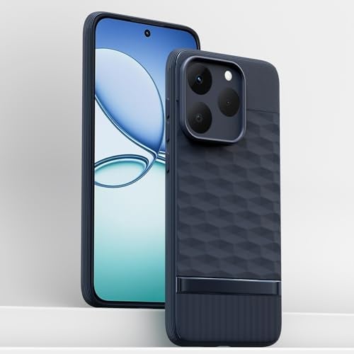 Pikkme Back Cover for Realme 15T 5G / Realme Narzo 90 5G Camera Protection 3D Hexa Cube Design Silicone Protective Bumper Case (Blue) - Image 2