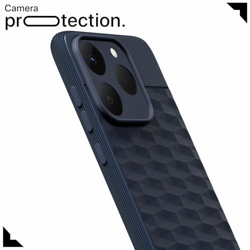 Pikkme Back Cover for Realme 15T 5G / Realme Narzo 90 5G Camera Protection 3D Hexa Cube Design Silicone Protective Bumper Case (Blue) - Image 5