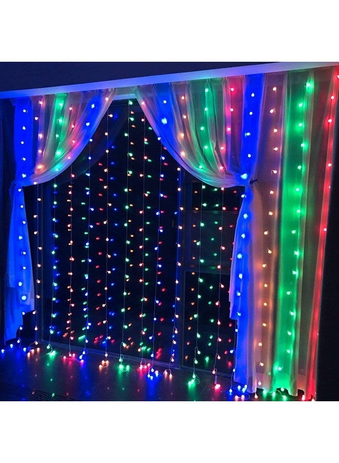 Litehom أضواء الستائر LED من لايتهوم 8 أوضاع 180 LED 18 ضوء LED 3 متر لكل منها للزينة الداخلية/الخارجية لعيد الديوالي، عيد الميلاد، أضواء الديوالي للزينة في المنزل أضواء الديوالي (أضواء ستائر متعددة الألوان) - Image 1