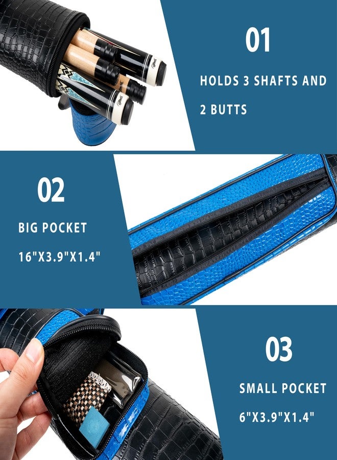 Billmart Pool Cue Case, 2 X 3 Hard Pool Cue Stick Carrying Case, Billiard Stick Accessories, Blue - Image 2