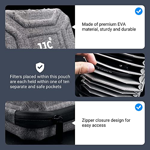 JJC Durable Lens Filter Pouch Case for 10 Circular Filters Up to 95mm 82mm Dustproof WaterResistant Camera Lens Filter Storage Wallet for ND UV CPL Filter - Image 3