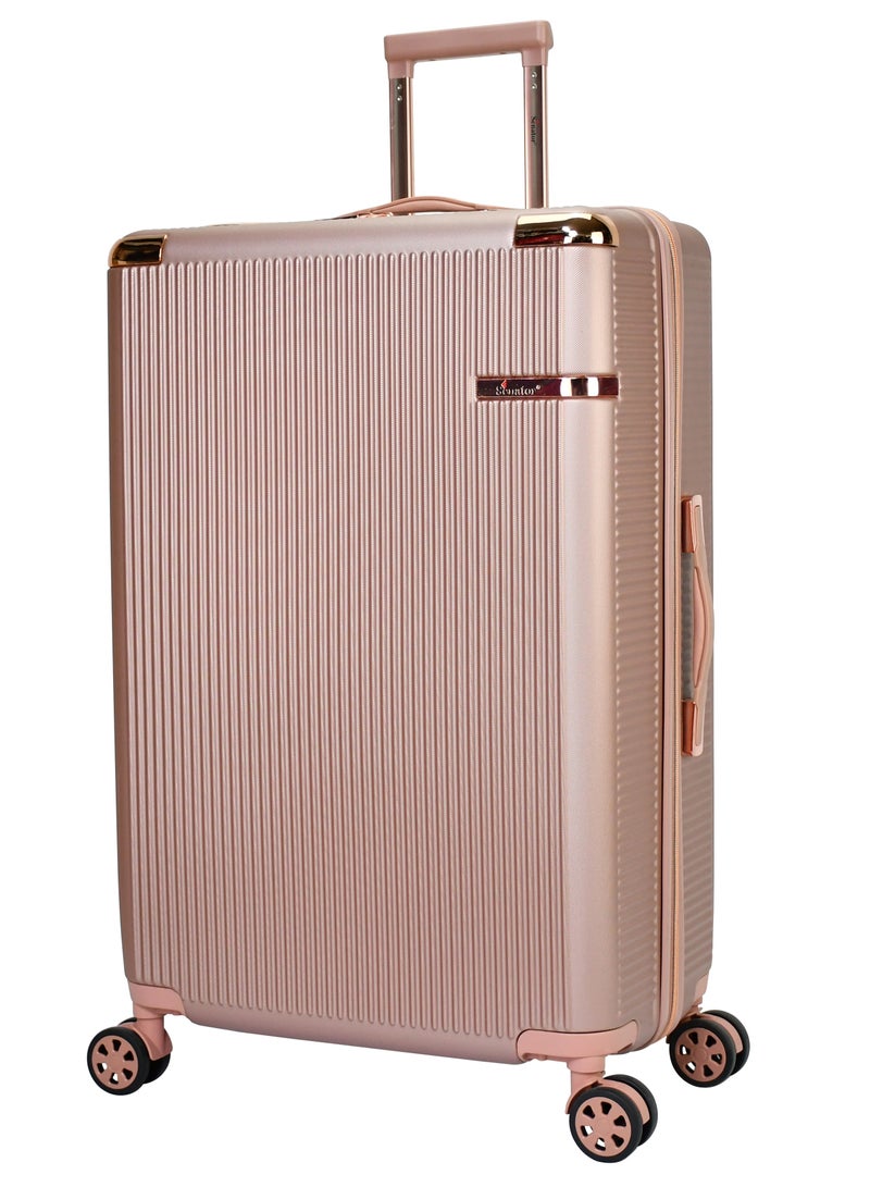 SENATOR Hard Case Extra Large Checked Luggage Trolley For Unisex ABS Lightweight 4 Double Wheeled Suitcase With Built In TSA Type Lock A5123 Rose Gold - Image 1