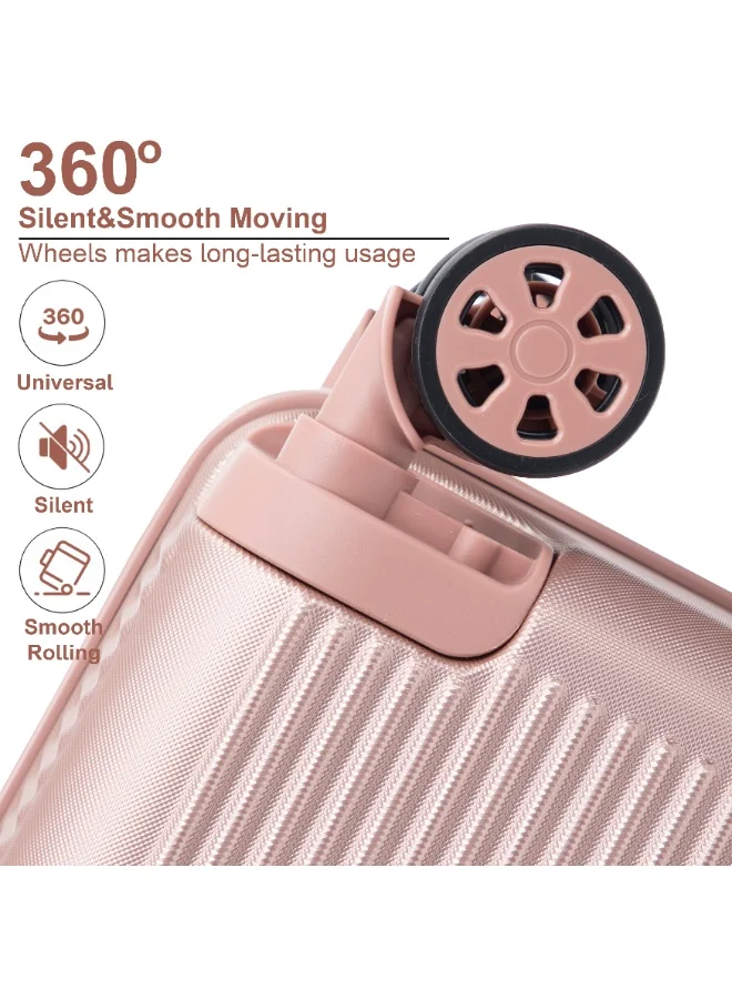 Senator Rose Gold Hard Case Extra Large Checked Luggage Trolley For Unisex ABS Lightweight 4 Double Wheeled Suitcase With Built In TSA Type Lock A5123 Rose Gold  | Best Price UAE