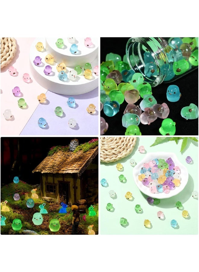 60 Pcs Luminous Tiny Resin Chicks, 6 Colors, Mini Resin Chick Glow in The Dark, Chicken Miniature Ornaments for Miniature Decoration, Garden Aquarium Potted, Garden Dollhouse, Cake Decoration, DIY Slime Kit, Craft Charms Party Toys - Image 5