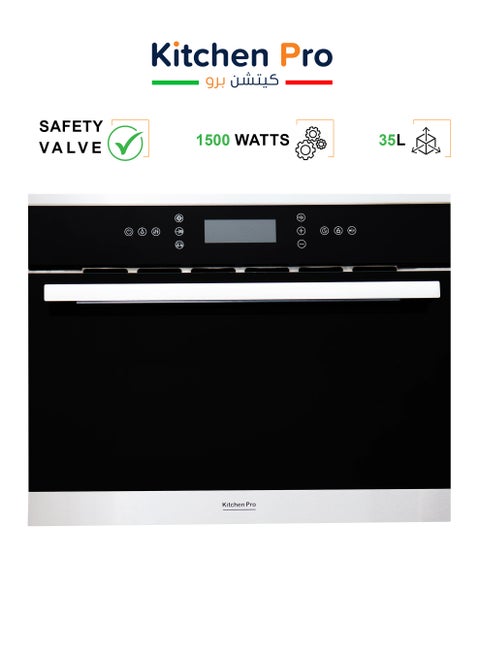 Built-in Microwave with Grill - 35 Liters - 9 Programs - 5 Functions - Black - KP-35MW