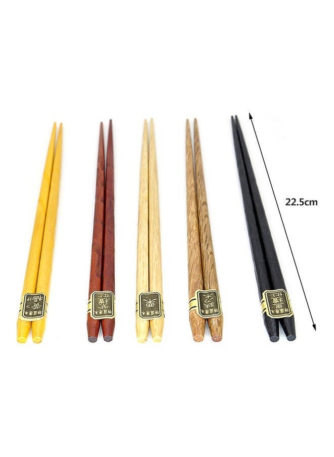 Captaintech - Natural Wooden Twisted Design Premium Reusable Chopsticks Multicolour 23.00 x 2.00 x 10.00cm - Image 1