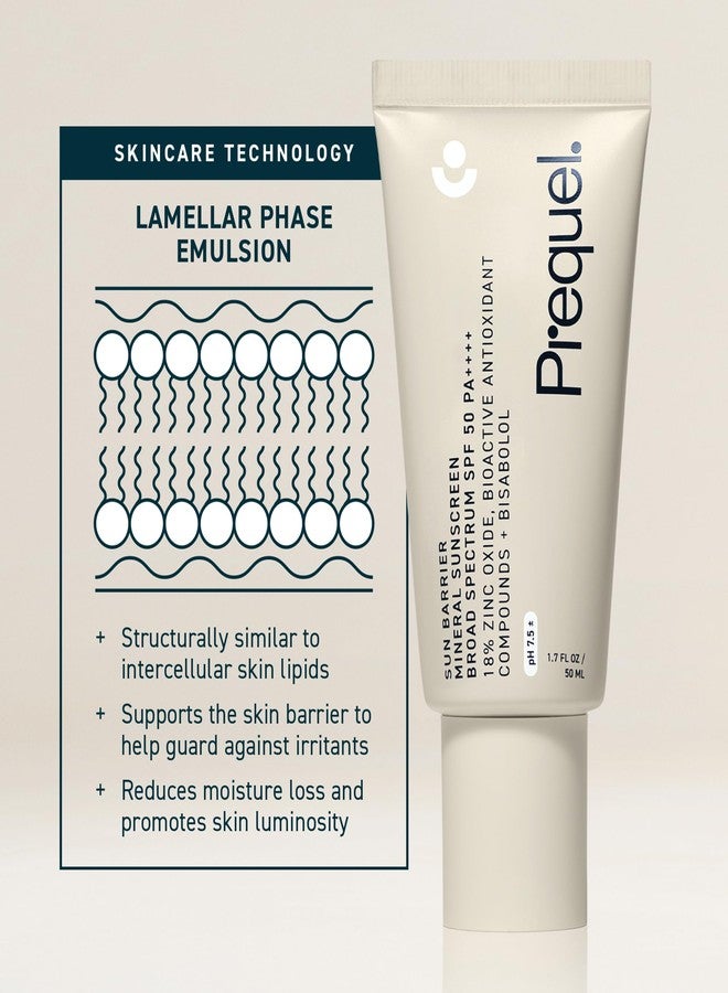 Prequel Skin Sun Barrier Mineral Sunscreen SPF 50. PA++++ Broad Spectrum Zinc Oxide Sunblock with Semi-Transparent Lightweight Texture. Moisturizing UV Defense for Face. Travel Size, 1.7oz - Image 5