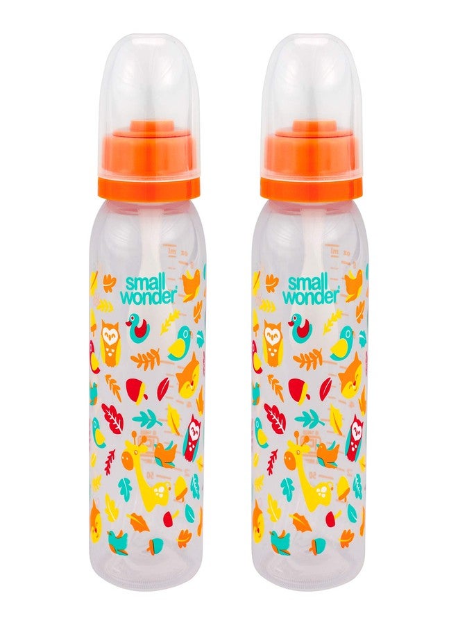 Small Wonder Admire Baby Feeding Bottle (Pack of 2), 250 ML, Orange - Image 1