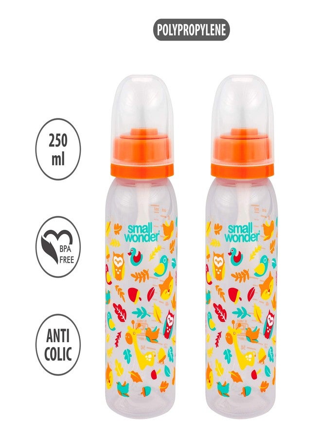 Small Wonder Admire Baby Feeding Bottle (Pack of 2), 250 ML, Orange - Image 2