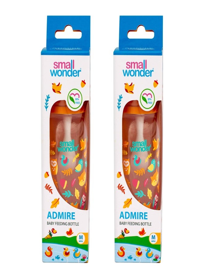 Small Wonder Admire Baby Feeding Bottle (Pack of 2), 250 ML, Orange - Image 3
