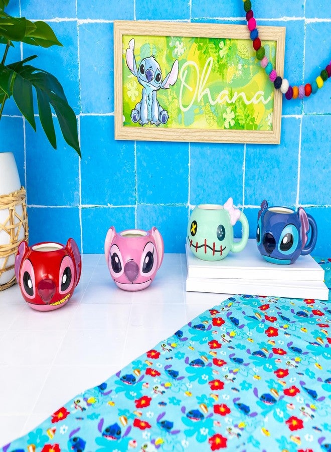 Silver Buffalo Disney Lilo and Stitch 4 Piece Sculpted Ceramic Mini Mug Set Featuring Angel, Stitch, Scrump, and Leroy, 3.5 Ounces - Image 4