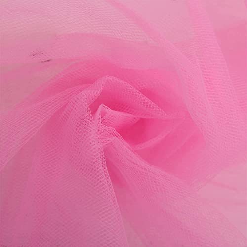 INKAJ Multi Purpose Solid Nylon Soft Net Combination Fabric - for Wedding, Parties, Costumes, and Decoration (16.4 x 4 Feet, Dark Pink) - Image 1