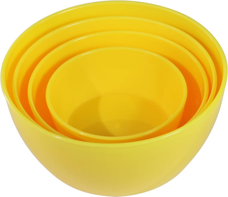 ATRDTO Set of 4 Plastic Prep Bowls with Lids，Microwave and Dishwasher Safe,Ideal for Baking, Prepping, Cooking and Serving Food (Yellow) - Image 3