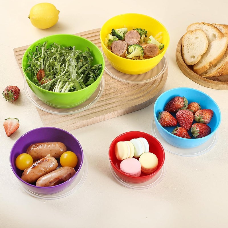 ATRDTO Set of 4 Plastic Prep Bowls with Lids，Microwave and Dishwasher Safe,Ideal for Baking, Prepping, Cooking and Serving Food (Yellow) - Image 4