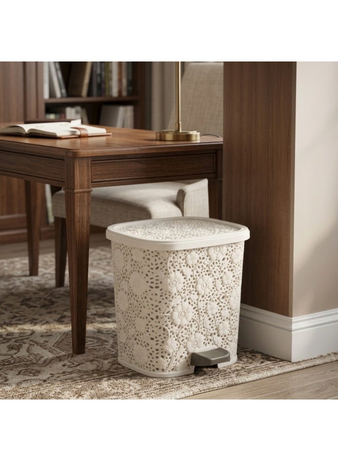 dunya Luxury Pedal Wastebasket with a Classic Design - 12 liters, stylish Dustbin for Home and Office - Image 4