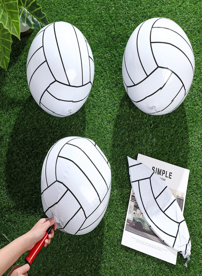 Zhanmai 6 Pack Inflatable Volleyball 16 Inch Blow up Beach Ball Large Sport Pool Ball with Pump for Adults Teens Gift Summer Outdoor Party Decorations - Image 3