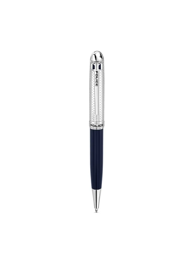 POLICE Ferrara.2 Textured Silver and Blue Pen for Men