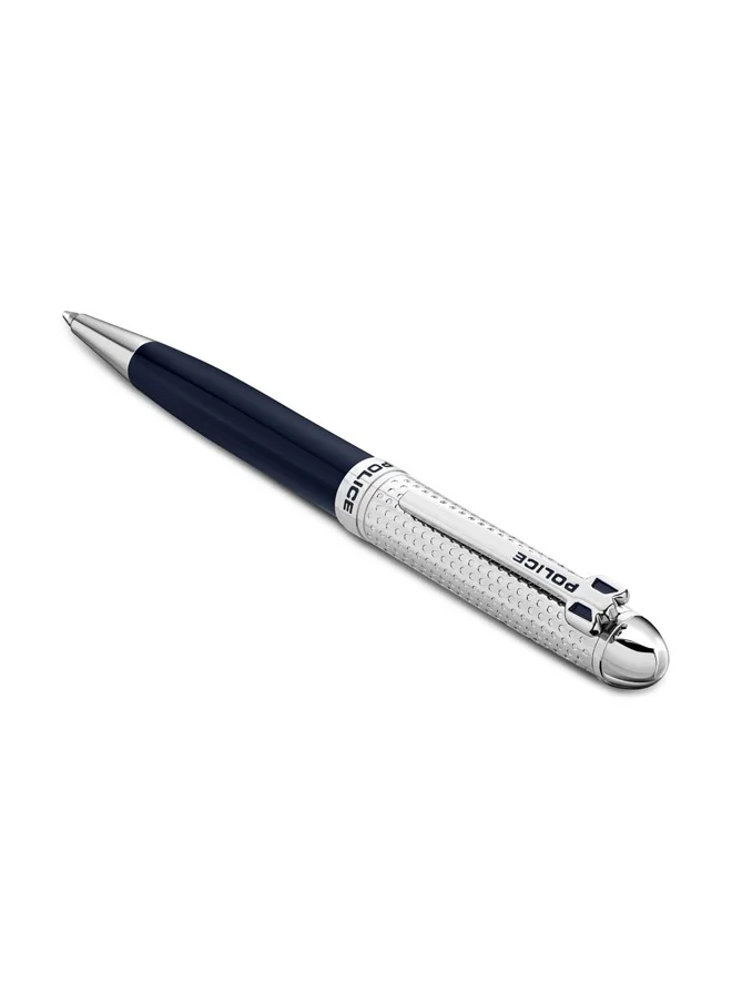 POLICE Ferrara.2 Textured Silver and Blue Pen for Men