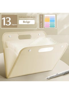 erorex 13 Pockets Expanding File Folder With Handle A4 Letter Size Portable Accordian File Organizer Document Folder With Handle Expandable Plastic Document Organizer For School Office Home  - Image 2