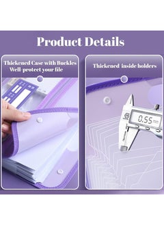 erorex 13 Pockets Expanding File Folder With Handle A4 Letter Size Portable Accordian File Organizer Document Folder With Handle Expandable Plastic Document Organizer For School Office Home  - Image 5