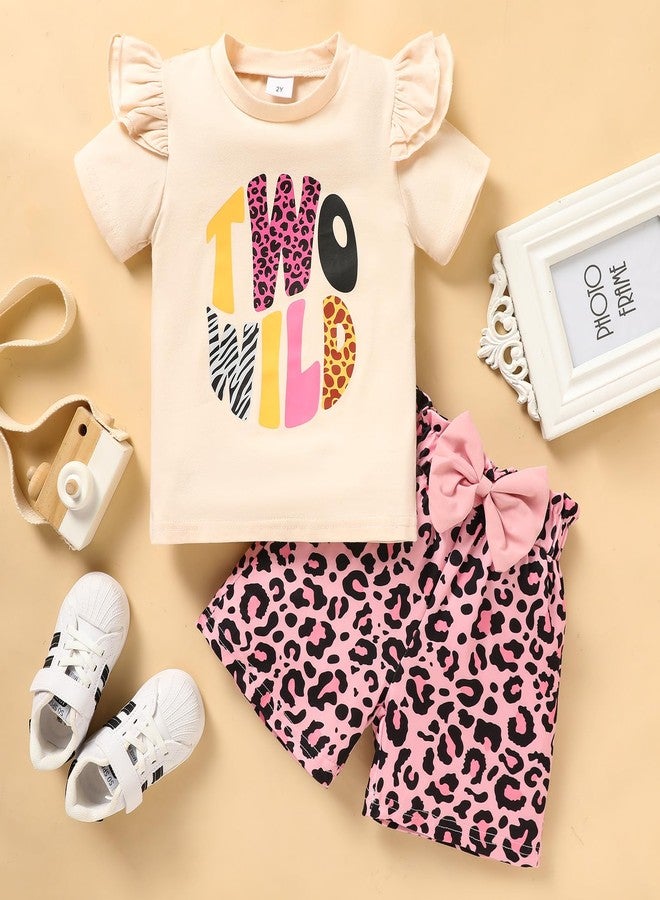 Viworld Baby Girl Two Birthday Outfits Ruffle Sleeve Wild Two Top + Strawberry Shorts Set Cake Smash Summer Clothes - Image 5