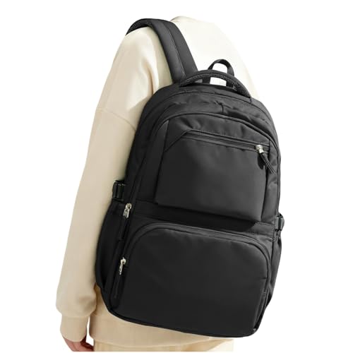 coofay Black Backpack for Women School Backpack with Laptop Compartment Gym Bag for Men Travel Laptop Backpacks for College Students School Bag Bookbag College Backpacks for Women Men - Image 1