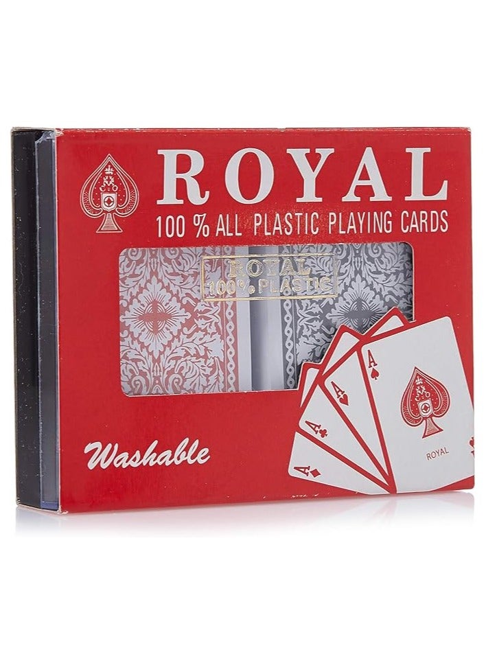 Royal Royal Non- Toxic Washable, All Plastic Playing Cards - Twin Pack 