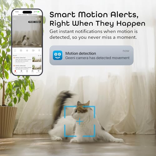Geeni Orbit 3MP Smart PTZ Security Camera – 2K HD Indoor Security Camera with Auto-Follow Motion Tracking, Pan, Tilt, & Digital Zoom, 8m Night Vision, & 2-Way Audio - Image 3