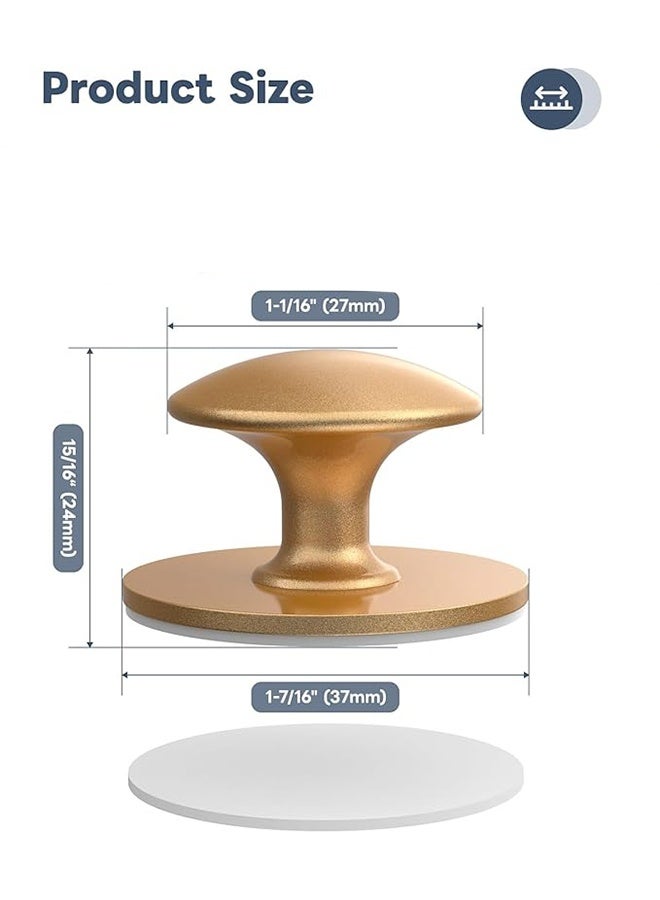 YJ Set of 5 Self-Adhesive Cabinet Knobs, No-Drill Self-Adhesive Drawer Knobs, Stick-On Kitchen Cabinet Stainless Steel Handles Suitable for Windows, Wardrobes, Dressers, Cabinets, Closets (5, Vintage Gold) - Image 3