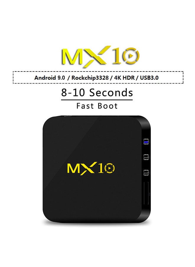 Generic - MX10 Smart Android 9.0 TV Box RK3328 4K VP9 H.265 HDR10 USB3.0 4GB / 32GB DLNA Miracast WiFi LAN HD Media Player UK Plug - Image 1