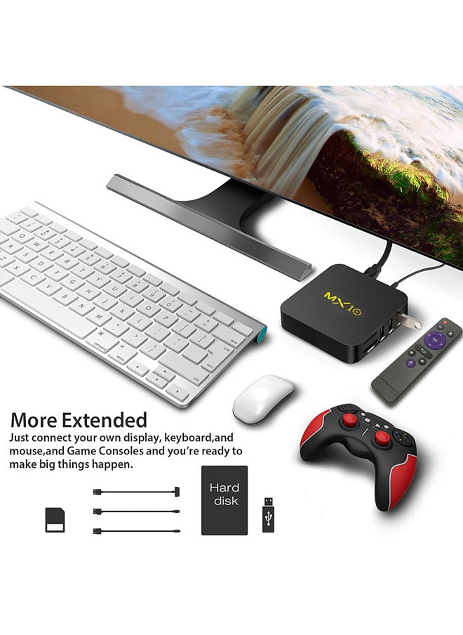 Generic - MX10 Smart Android 9.0 TV Box RK3328 4K VP9 H.265 HDR10 USB3.0 4GB / 32GB DLNA Miracast WiFi LAN HD Media Player UK Plug - Image 1