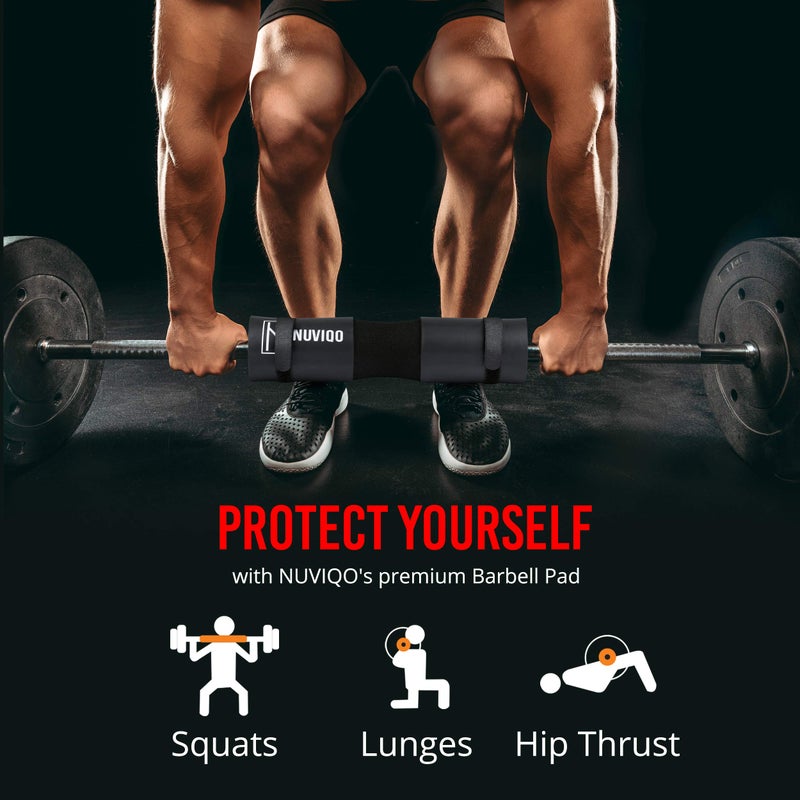 Nuviqo Cushioned Barbell Pad for Lunges and Hip Thrusts - Protects Neck and Shoulders During Barbell Training - Image 3