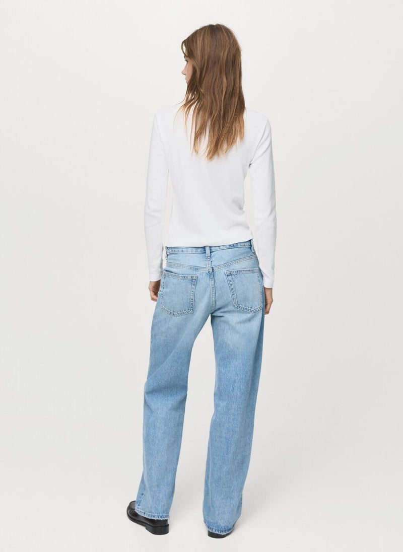 MANGO Long sleeve cotton t-shirt - Image 2