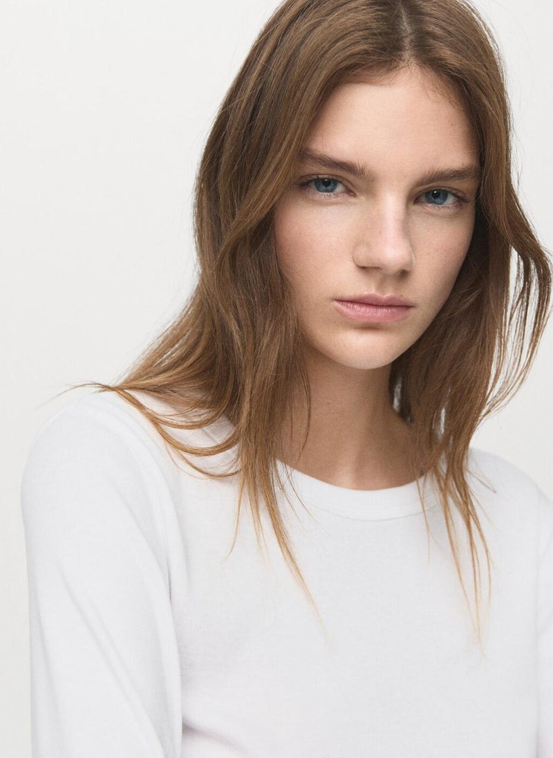 MANGO Long sleeve cotton t-shirt - Image 3