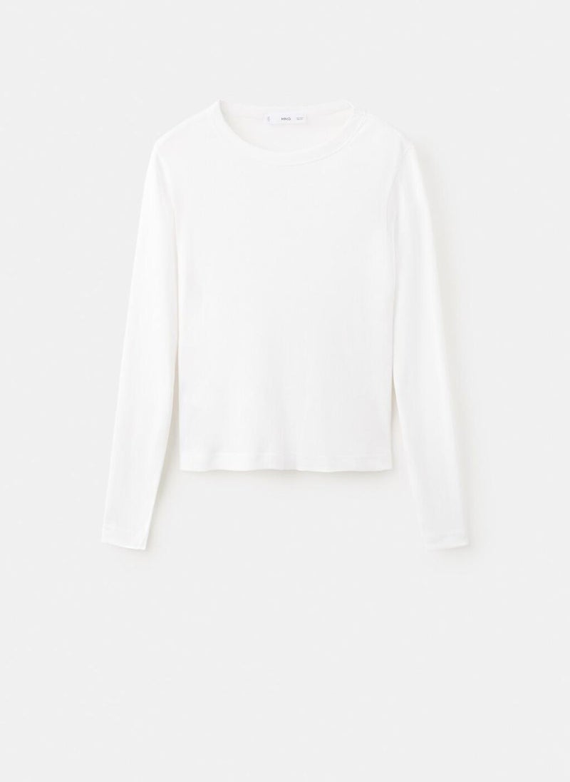 MANGO Long sleeve cotton t-shirt - Image 5