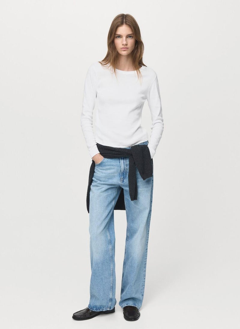 MANGO Long sleeve cotton t-shirt - Image 4