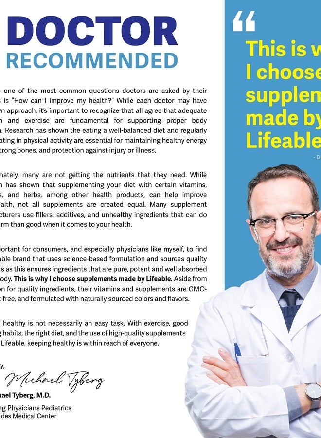 Lifeable Vitamin B6 100mg - Great Tasting Natural Flavor Gummy Supplement Vitamins - Non-GMO Gluten Free Vegan Chewable B 6 - for Nerve Function Support - for Adults Men Women Kids - 60 Gummies - Image 5