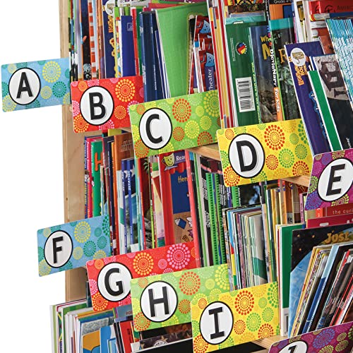Really Good Stuff Classroom Library Alphabet Book Dividers - 26 Assorted Color Dividers for Organizing Books - Teacher Supplies for Classroom and Bookshelf Markers for Shelves - Image 1