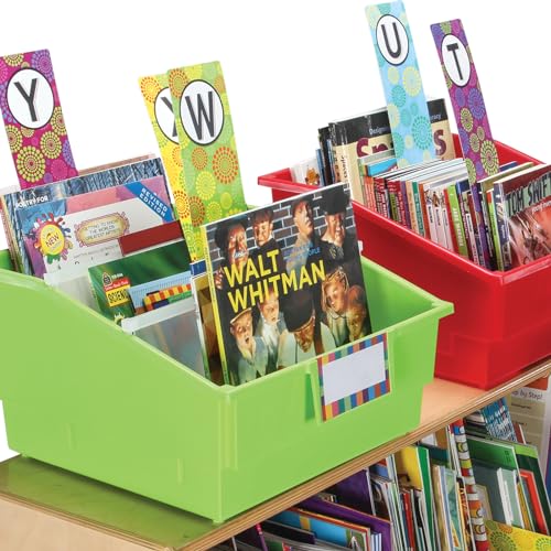 Really Good Stuff Classroom Library Alphabet Book Dividers - 26 Assorted Color Dividers for Organizing Books - Teacher Supplies for Classroom and Bookshelf Markers for Shelves - Image 5