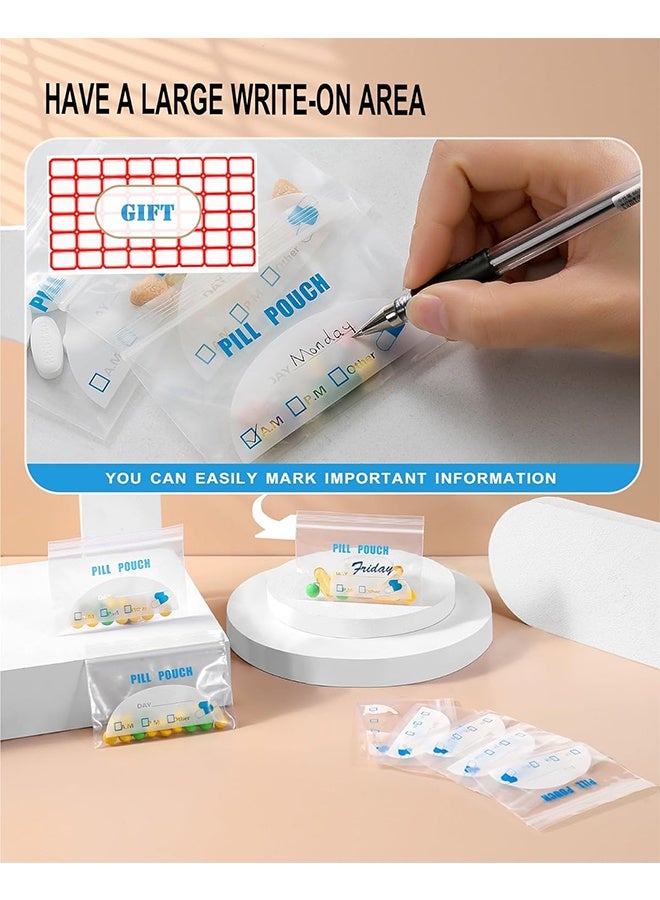 واي جيه 100 عبوة حقائب الجيب -(4"X 2.75") سمك 6 ميل، حقيبة بلاستيكية محمولة تحمل الفيتامينات، المكملات، الأدوية، وتخزين الفيتامينات - Image 2