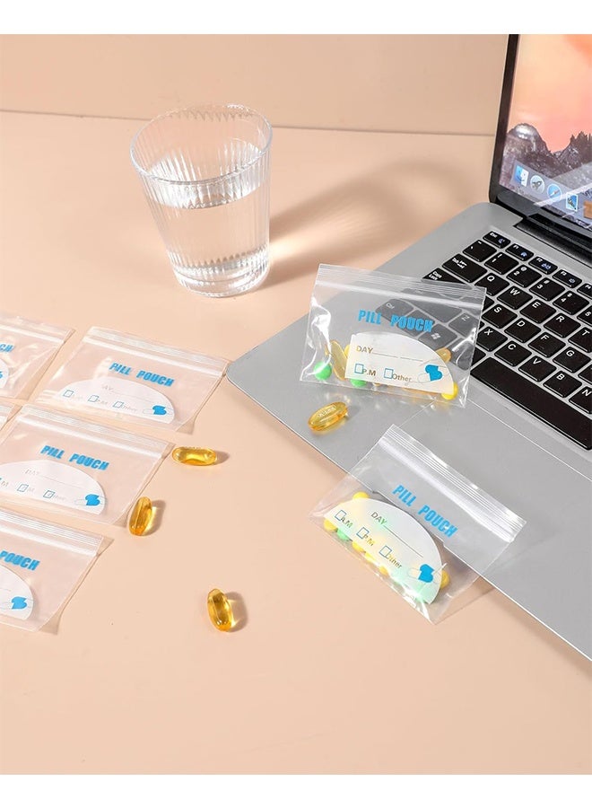 واي جيه 100 عبوة حقائب الجيب -(4"X 2.75") سمك 6 ميل، حقيبة بلاستيكية محمولة تحمل الفيتامينات، المكملات، الأدوية، وتخزين الفيتامينات - Image 4
