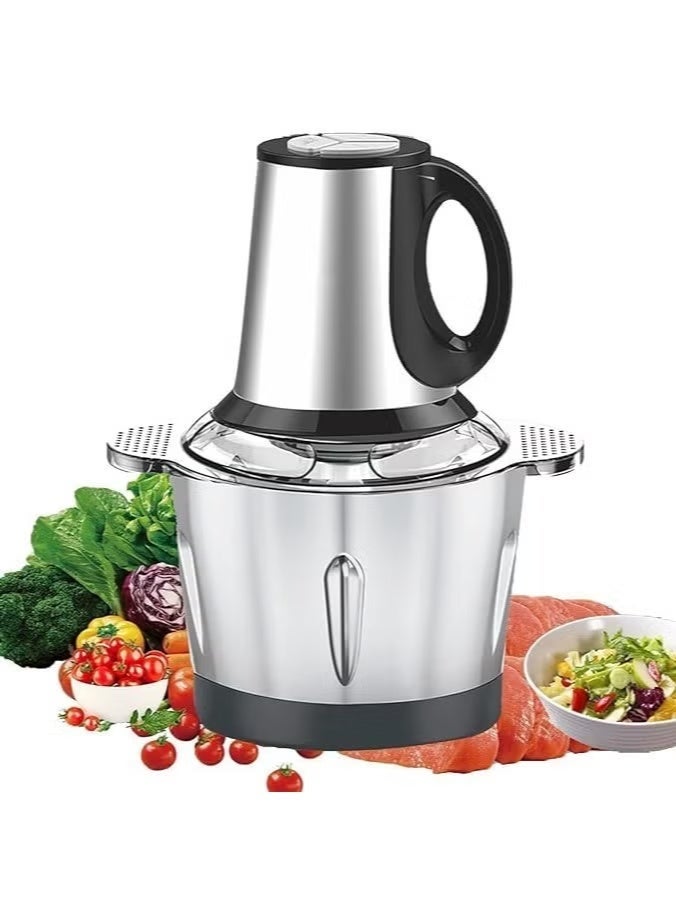 MOSH Mini Electric Meat Grinder with Stainless Steel Bowl, Small Mixer with 2 Speed Levels and 4 Stainless Steel Blades 300W 3.8L - Image 1