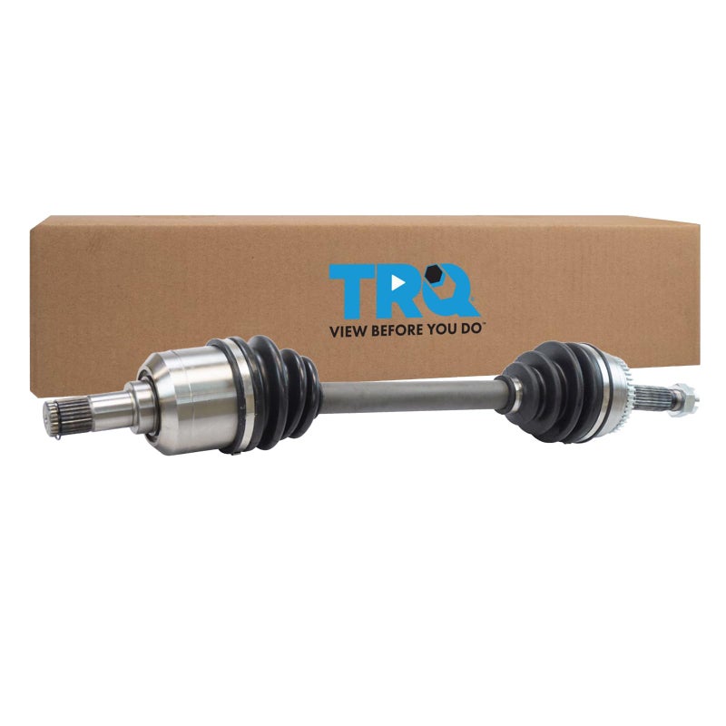 TRQ Front Left CV Axle Shaft Assembly Driver Side Neoprene Boots Compatible with 20012005 Chrysler Sebring 20012005 Dodge Stratus 20002005 Mitsubishi Eclipse 19992003 Mitsubishi Galant V6 30L