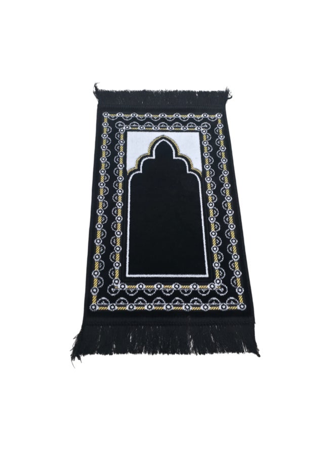 ريف سجادة صلاة إسلامية بتصميم بإطار منقط بجودة ممتازة أسود وأبيض 35 x 60 سم SP MIDI 35X60S100821BL - Image 2