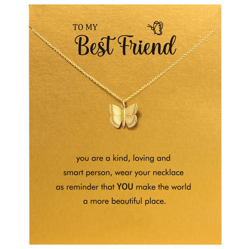 Baydurcan Best Friend Necklace Friendship Necklace for Women Butterfly Necklace for Women(Best Friend) - Image 1