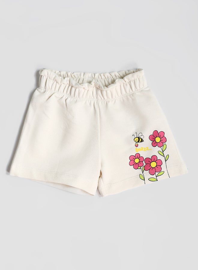 LC WAIKIKI Crew Neck Printed Girls' T-Shirt and Shorts 2-Piece Summer Set - Image 3