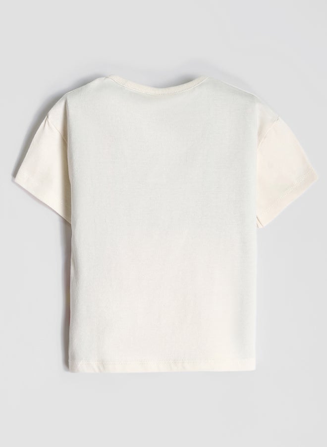 LC WAIKIKI Crew Neck Printed Girls' T-Shirt and Shorts 2-Piece Summer Set - Image 4